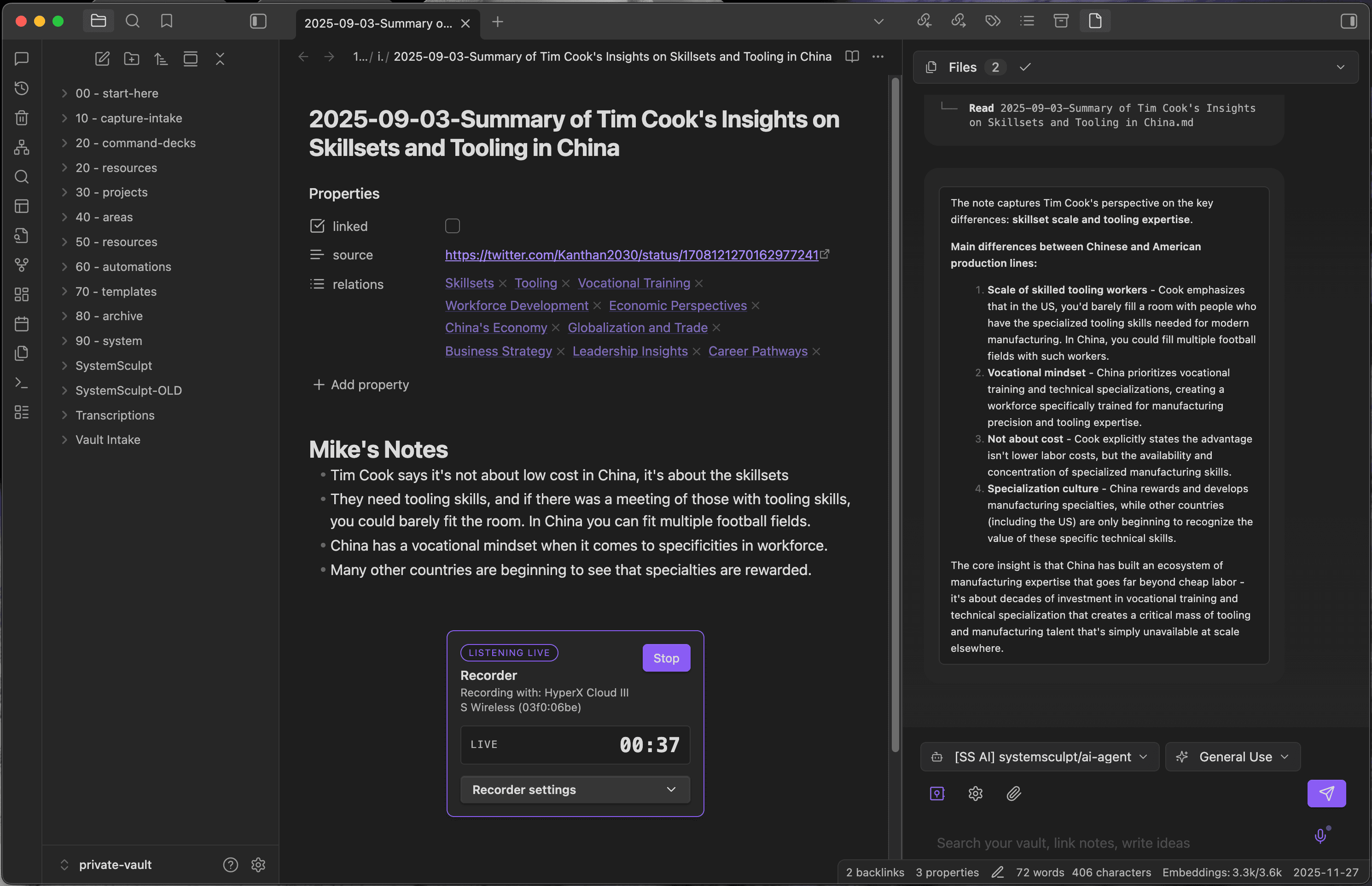 SystemSculpt workspace preview